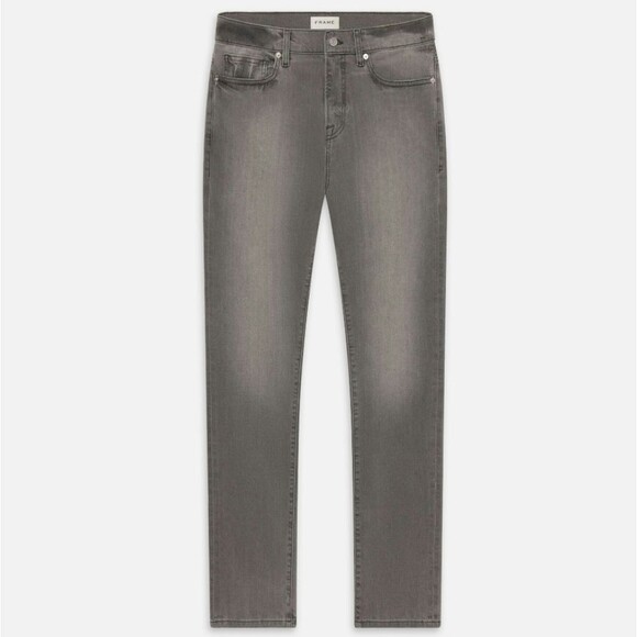 FRAME L'Homme Slim straight leg jeans Size 31 Men's Gray Pants 5 Pocket Faded - Picture 1 of 9